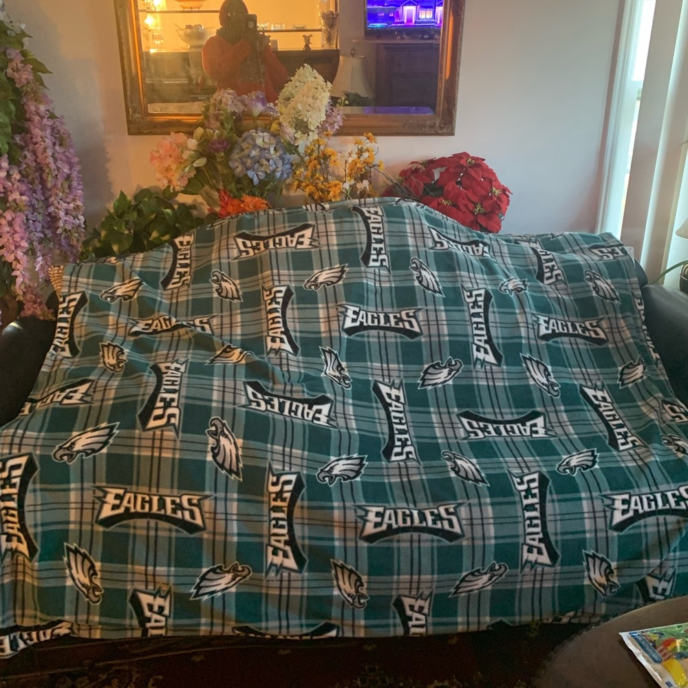 Machine sewn 5’X6’ three layer super heavy Eagles 🦅 Blanket to keep warm